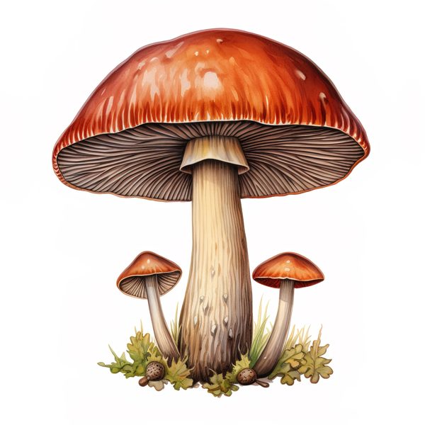 Watercolor Mushroom Clipart: Woodland Illustration (PNG JPG Digital Download) — image 2