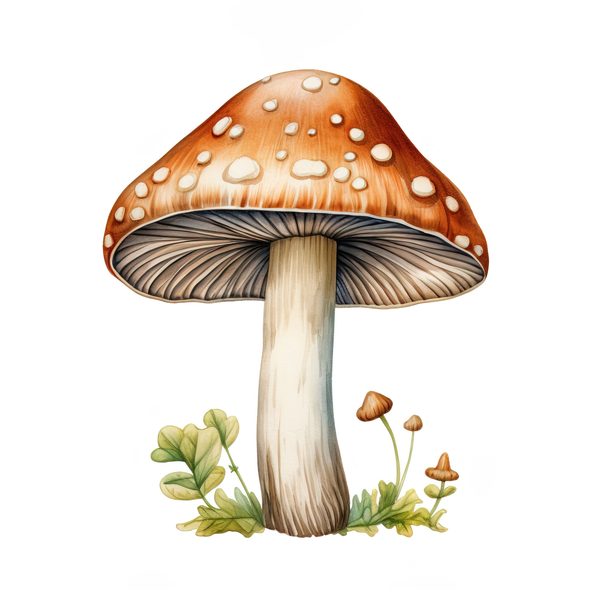 Watercolor Mushroom Clipart: Woodland Illustration (PNG JPG Digital Download) — image 3