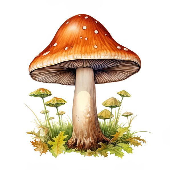 Watercolor Mushroom Clipart: Woodland Illustration (PNG JPG Digital Download) — image 5