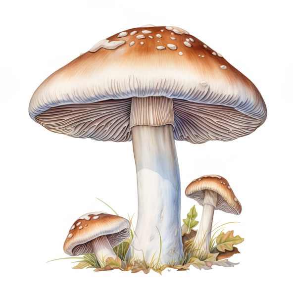 Watercolor Mushroom Clipart: Woodland Illustration (PNG JPG Digital Download) — image 7