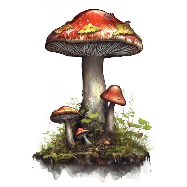 Watercolor Mushroom Clipart: Woodland Illustration (PNG JPG Digital Download) — image 11