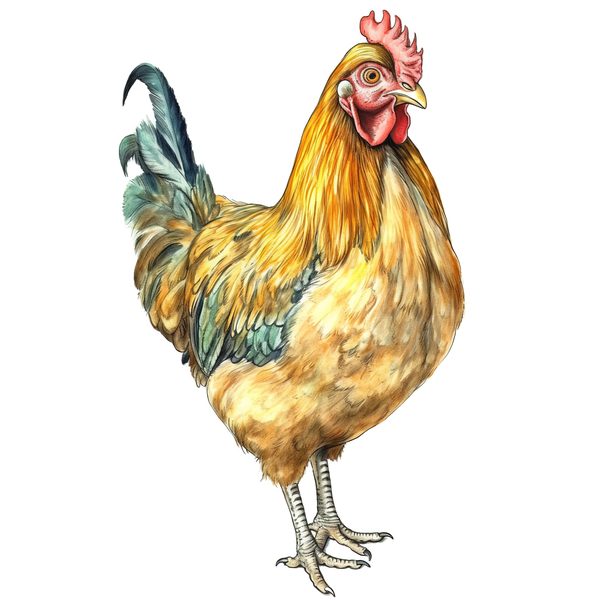 Watercolor Rooster Clipart: Farmhouse Rustic PNG JPG (Digital Download) — image 1