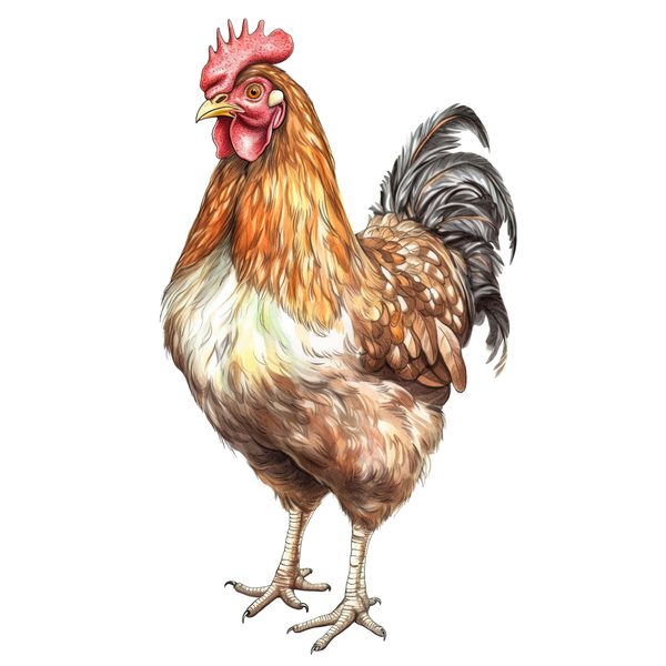 Watercolor Rooster Clipart: Farmhouse Rustic PNG JPG (Digital Download) — image 2