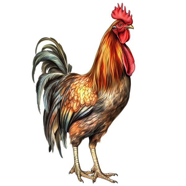 Watercolor Rooster Clipart: Farmhouse Rustic PNG JPG (Digital Download) — image 5
