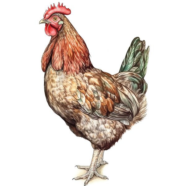 Watercolor Rooster Clipart: Farmhouse Rustic PNG JPG (Digital Download) — image 6