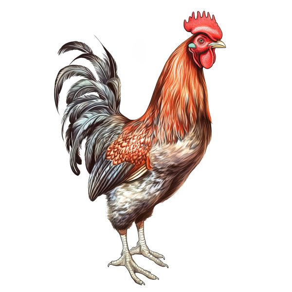 Watercolor Rooster Clipart: Farmhouse Rustic PNG JPG (Digital Download) — image 7