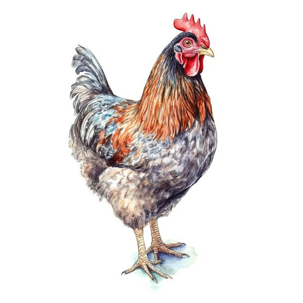 Watercolor Rooster Clipart: Farmhouse Rustic PNG JPG (Digital Download) — image 8