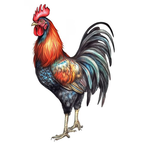 Watercolor Rooster Clipart: Farmhouse Rustic PNG JPG (Digital Download) — image 12