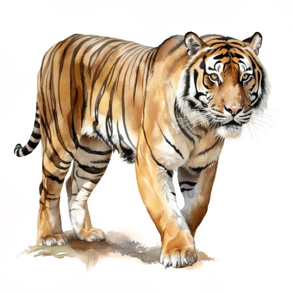 Watercolor Tiger Clipart: Animal Portrait PNG JPG (Commercial Use) — image 4