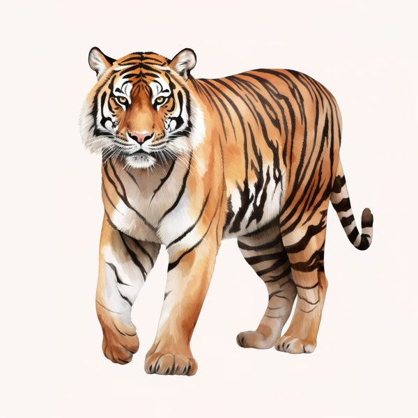 Watercolor Tiger Clipart: Animal Portrait PNG JPG (Commercial Use) — image 5
