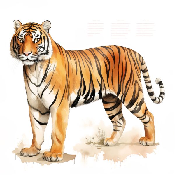 Watercolor Tiger Clipart: Animal Portrait PNG JPG (Commercial Use) — image 7