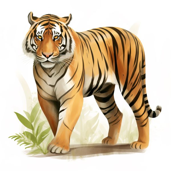 Watercolor Tiger Clipart: Animal Portrait PNG JPG (Commercial Use) — image 8