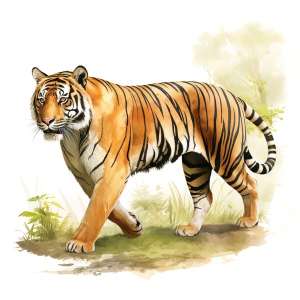 Watercolor Tiger Clipart: Animal Portrait PNG JPG (Commercial Use) — image 10