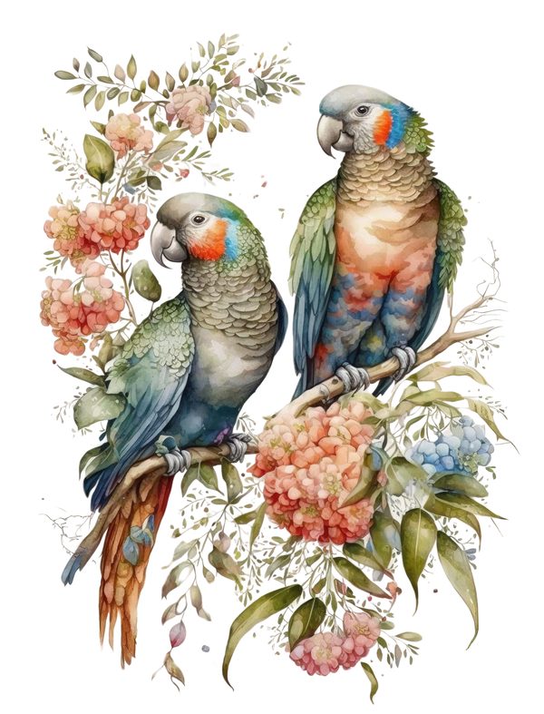 Colorful Parrot Clipart PNG - Commercial Use — image 4