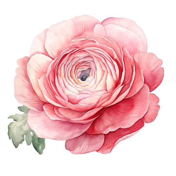 Pink Ranunculus Watercolor Clipart: Flower Bouquet PNG JPG (Digital Download) — image 12