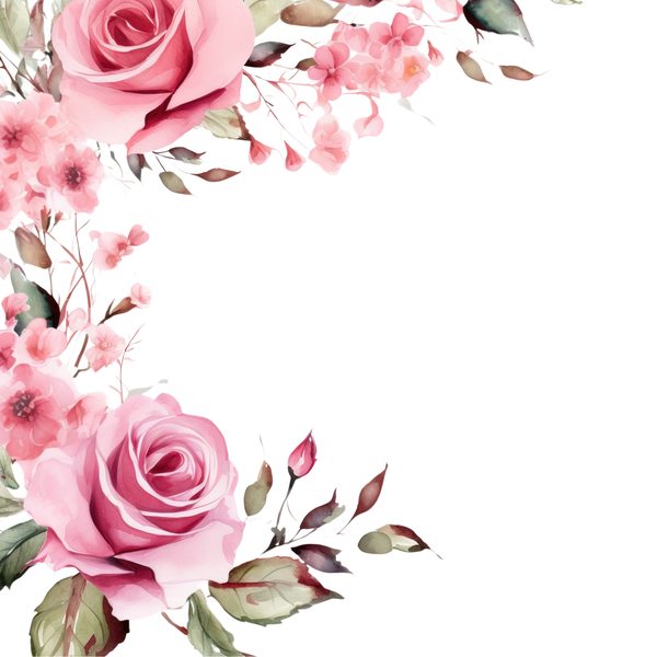 Watercolor Rose Clipart Bundle: Boho Floral PNGs (Commercial Use) — image 1