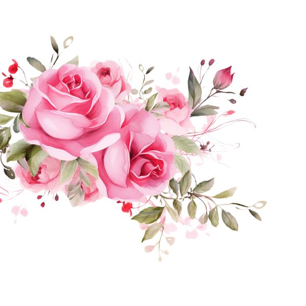 Watercolor Rose Clipart Bundle: Boho Floral PNGs (Commercial Use) — image 10