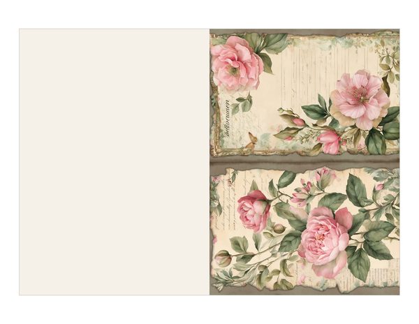 Rosy Pink Floral Watercolor Digital Paper Kit: Printable Papers, Cards, Tags, Ephemera — image 11
