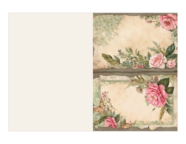 Rosy Pink Floral Watercolor Digital Paper Kit: Printable Papers, Cards, Tags, Ephemera — image 12