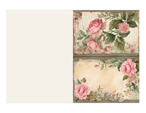 Rosy Pink Floral Watercolor Digital Paper Kit: Printable Papers, Cards, Tags, Ephemera — image 13