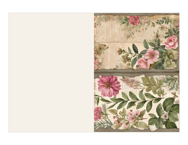 Rosy Pink Floral Watercolor Digital Paper Kit: Printable Papers, Cards, Tags, Ephemera — image 14