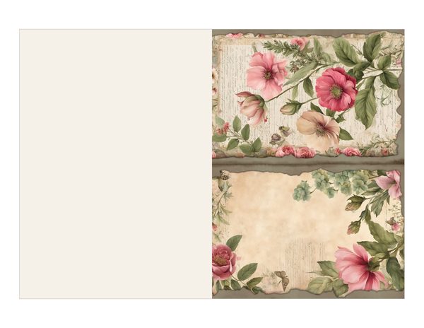 Rosy Pink Floral Watercolor Digital Paper Kit: Printable Papers, Cards, Tags, Ephemera — image 15