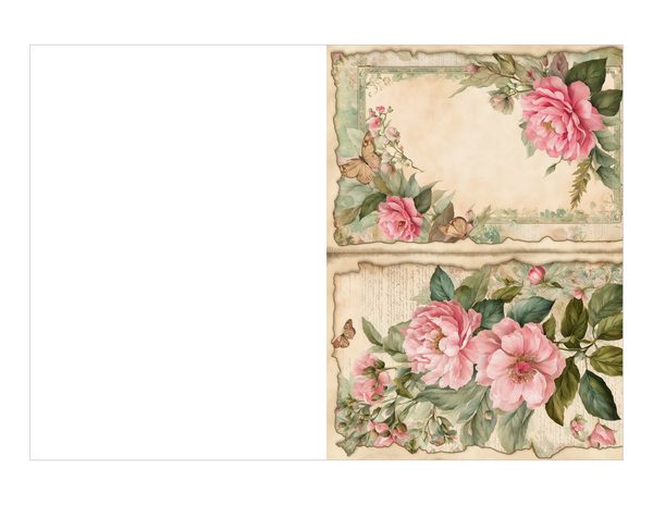 Rosy Pink Floral Watercolor Digital Paper Kit: Printable Papers, Cards, Tags, Ephemera — image 16