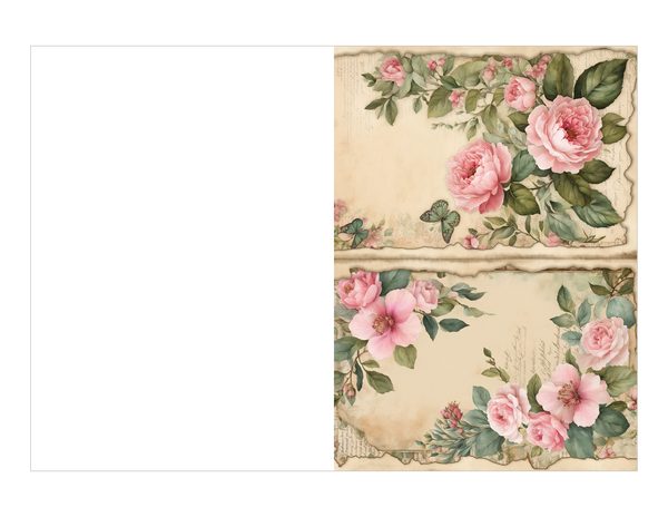 Rosy Pink Floral Watercolor Digital Paper Kit: Printable Papers, Cards, Tags, Ephemera — image 17