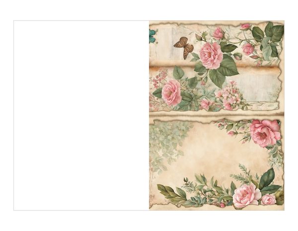 Rosy Pink Floral Watercolor Digital Paper Kit: Printable Papers, Cards, Tags, Ephemera — image 19