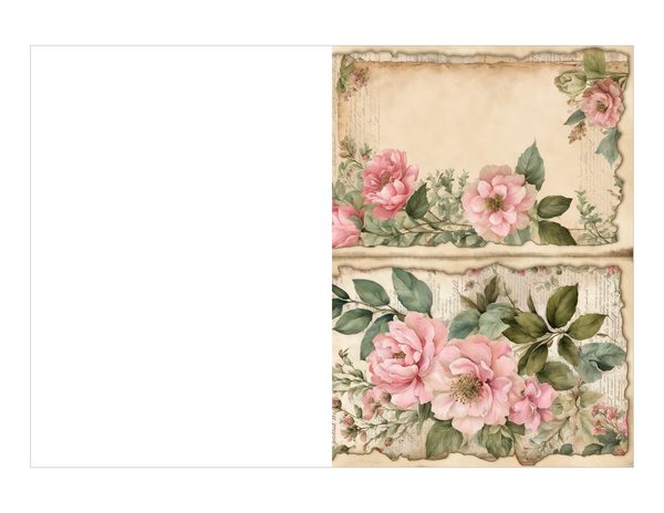 Rosy Pink Floral Watercolor Digital Paper Kit: Printable Papers, Cards, Tags, Ephemera — image 20
