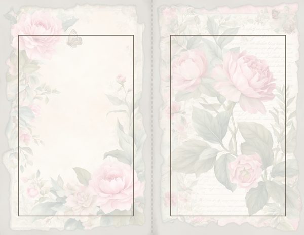 Rosy Pink Floral Watercolor Digital Paper Kit: Printable Papers, Cards, Tags, Ephemera — image 33