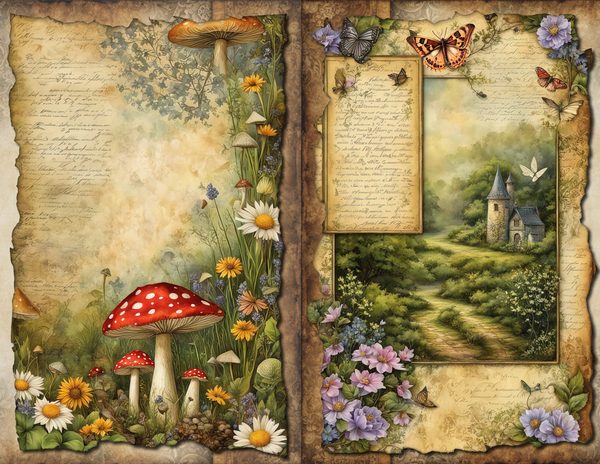 Fairyland Watercolor Digital Paper Kit: Printable Papers, Cards, Tags, Ephemera - Commercial Use — image 8