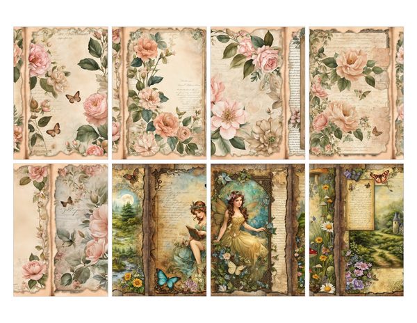 Fairyland Watercolor Digital Paper Kit: Printable Papers, Cards, Tags, Ephemera - Commercial Use — image 26