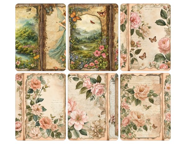 Fairyland Watercolor Digital Paper Kit: Printable Papers, Cards, Tags, Ephemera - Commercial Use — image 28