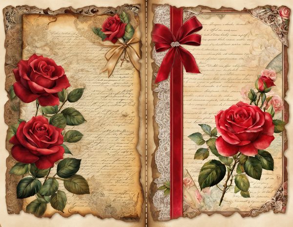 Vintage Burgundy Floral Watercolor Digital Paper Kit: Printable Papers, Cards, Tags, Ephemera — image 10