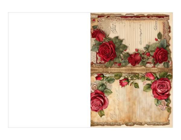 Vintage Burgundy Floral Watercolor Digital Paper Kit: Printable Papers, Cards, Tags, Ephemera — image 16