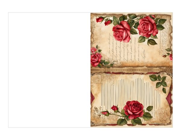 Vintage Burgundy Floral Watercolor Digital Paper Kit: Printable Papers, Cards, Tags, Ephemera — image 18