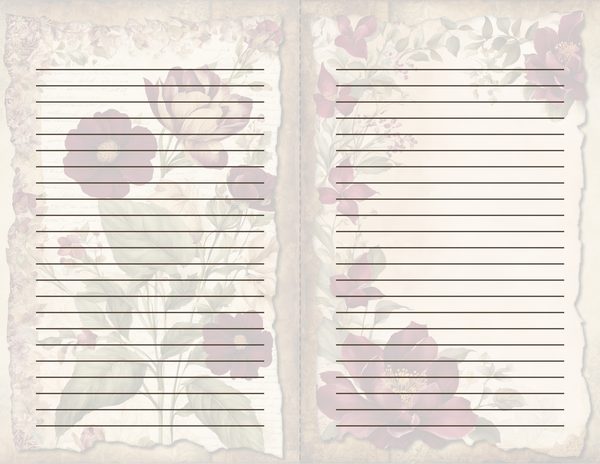 Vintage Burgundy Floral Watercolor Digital Paper Kit: Printable Papers, Cards, Tags, Ephemera — image 31