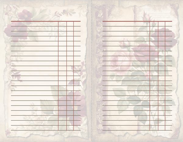 Vintage Burgundy Floral Watercolor Digital Paper Kit: Printable Papers, Cards, Tags, Ephemera — image 35