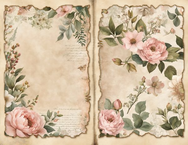 Blush Garden Junk Journal Pages: Pink Floral Designs (Digital Download) — image 4