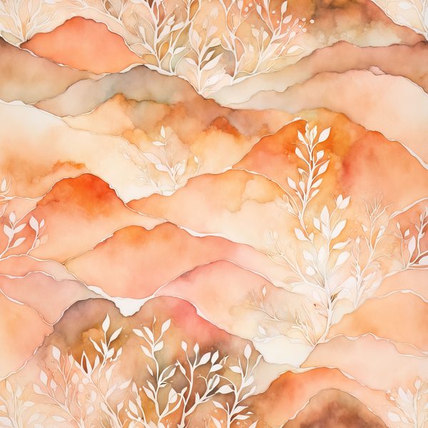 Peach Boho Floral Watercolor Paper Set: Abstract Art (Digital Download) — image 5