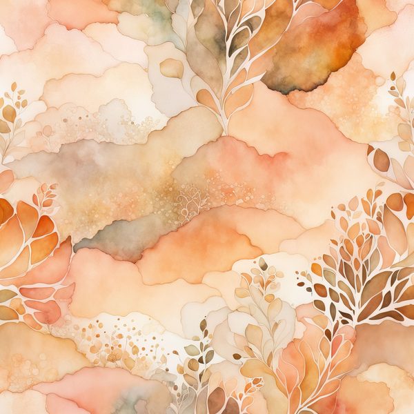 Peach Boho Floral Watercolor Paper Set: Abstract Art (Digital Download) — image 6