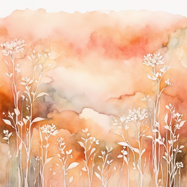 Peach Boho Floral Watercolor Paper Set: Abstract Art (Digital Download) — image 8