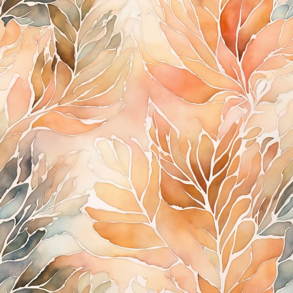 Peach Boho Floral Watercolor Paper Set: Abstract Art (Digital Download) — image 10