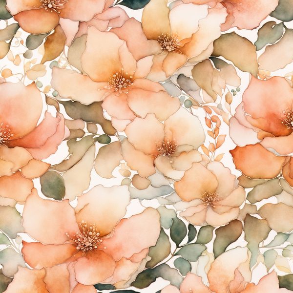 Peach Floral Watercolor Digital Paper: Boho Art Backgrounds (10 JPGs) — image 3
