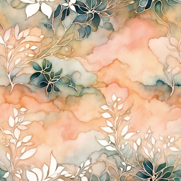 Peach Floral Watercolor Digital Paper: Boho Art Backgrounds (10 JPGs) — image 4