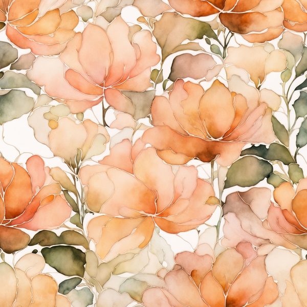 Peach Floral Watercolor Digital Paper: Boho Art Backgrounds (10 JPGs) — image 5