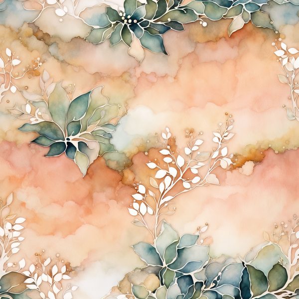 Peach Floral Watercolor Digital Paper: Boho Art Backgrounds (10 JPGs) — image 11