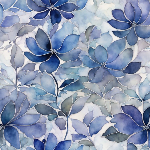 Periwinkle Haze Floral Digital Paper: Watercolor Backgrounds (10 JPGs) — image 2