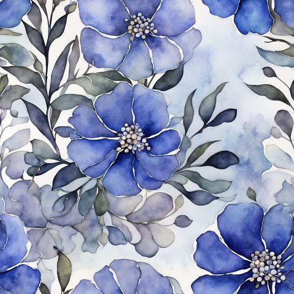 Periwinkle Haze Floral Digital Paper: Watercolor Backgrounds (10 JPGs) — image 6